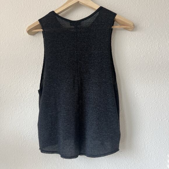 NWT TOPSHOP Women's Black Ribbed Knit Sleeveless Tank Top US Size 8 - Picture 3 of 7